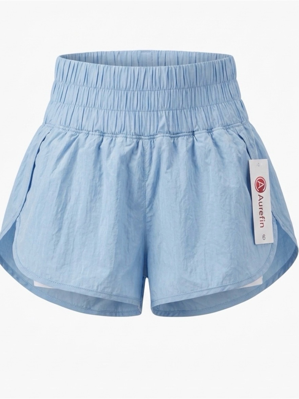 Light Blue High-Rise Athletic Shorts Aurefin